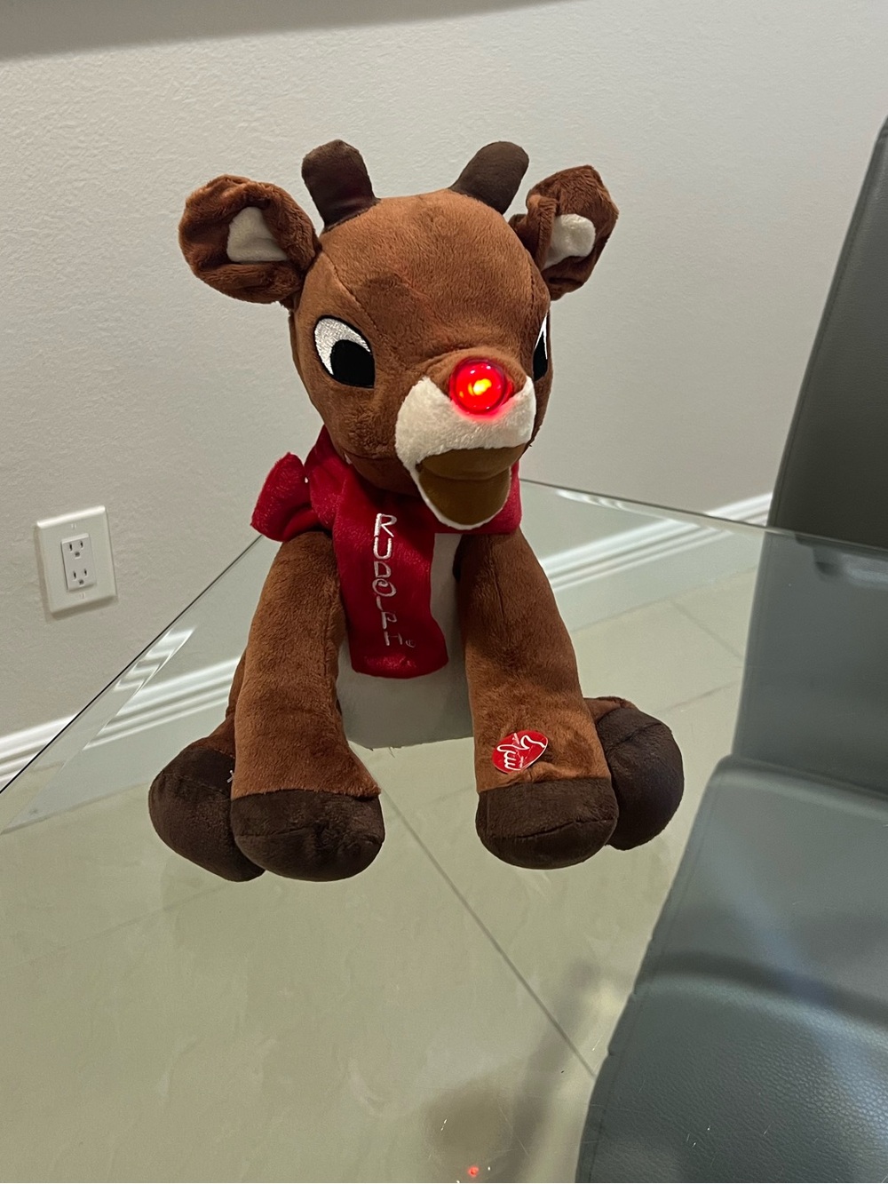 Rudolph the Red-Nosed Reindeer Plush Toy with Light-Up Nose and Music